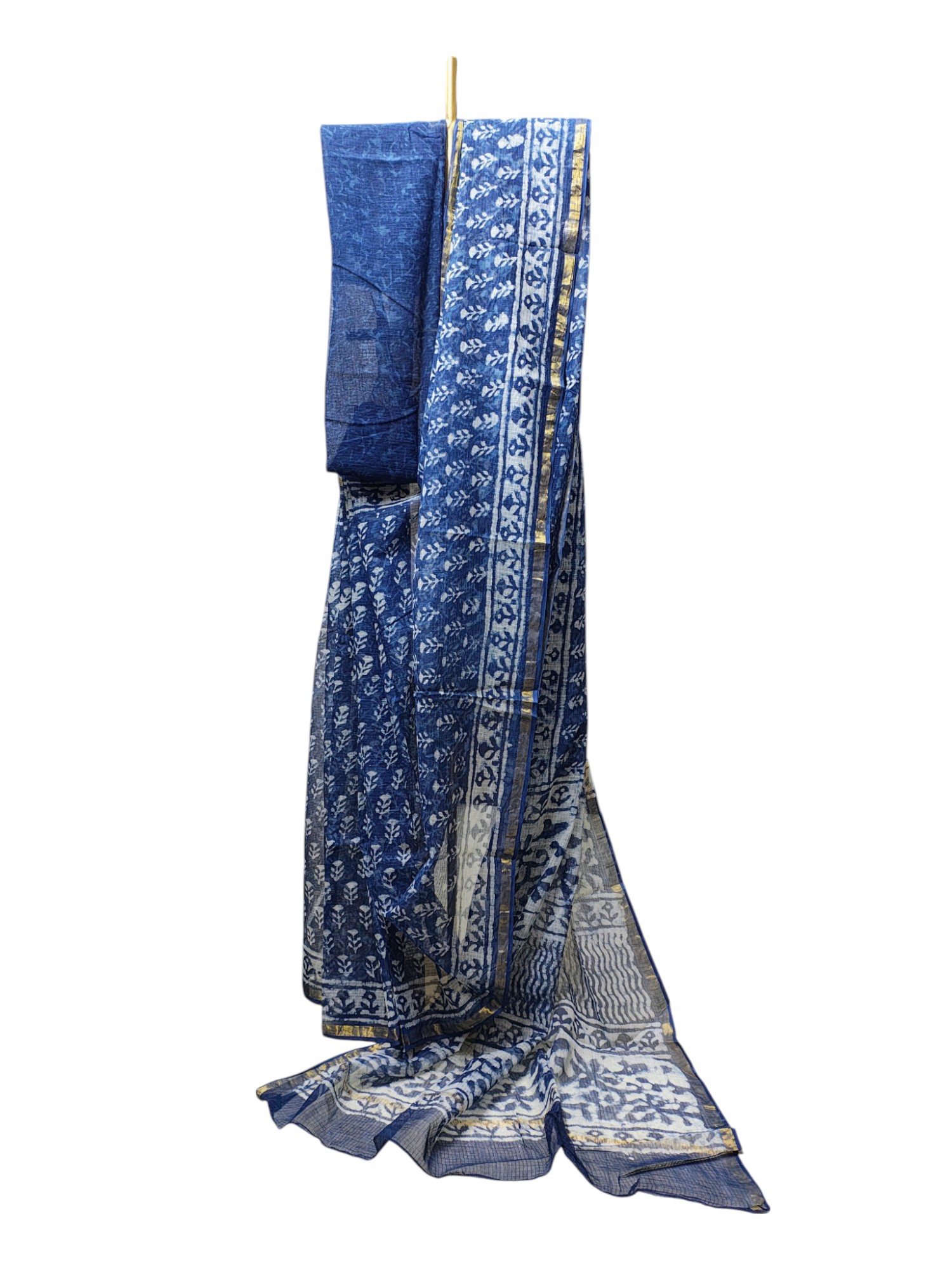 Indigo Kota Doria Saree for Women Indigo Kota Doria Saree for Women