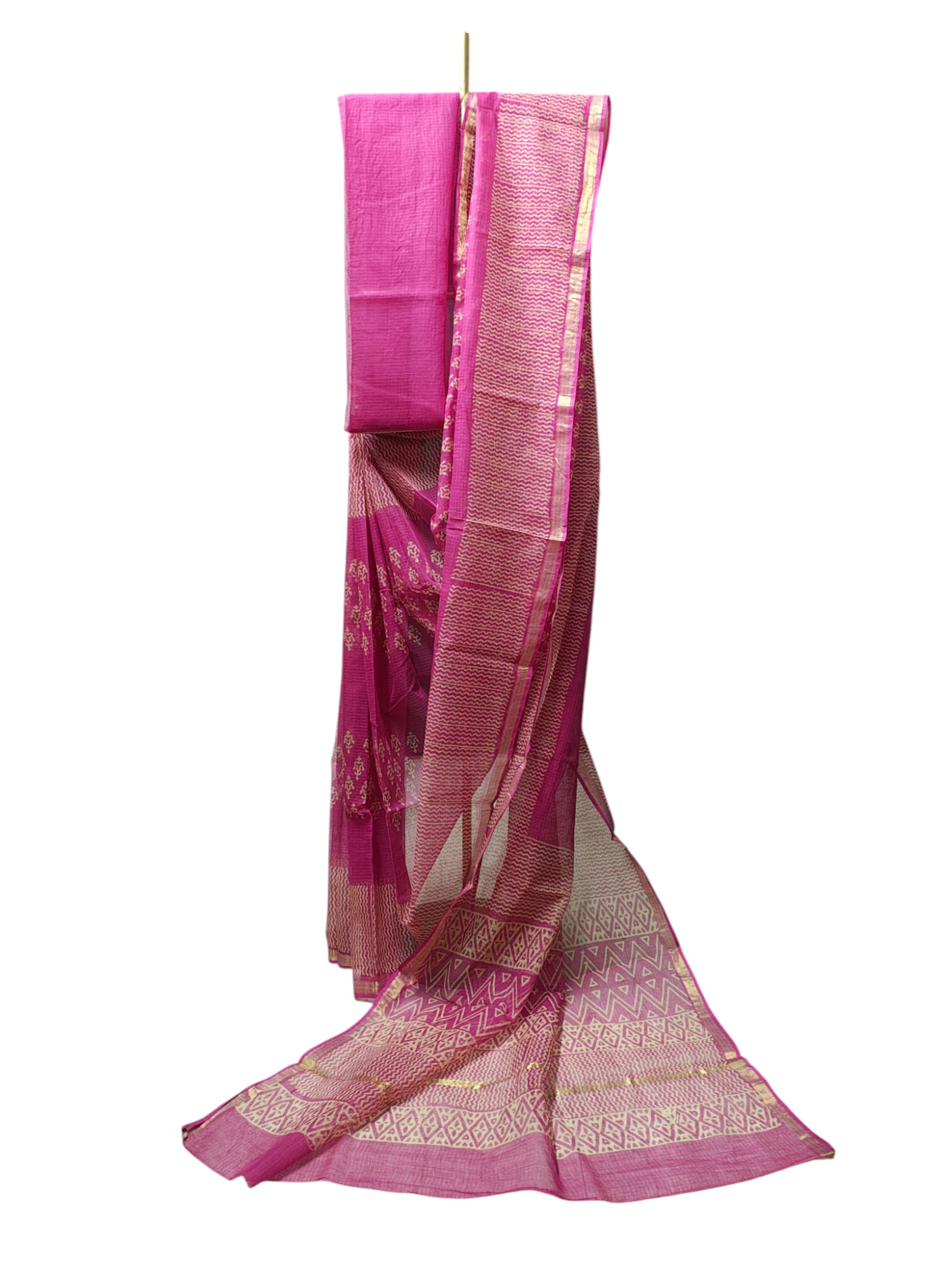 Pink Kota Doria Saree for Women Pink Kota Doria Saree for Women