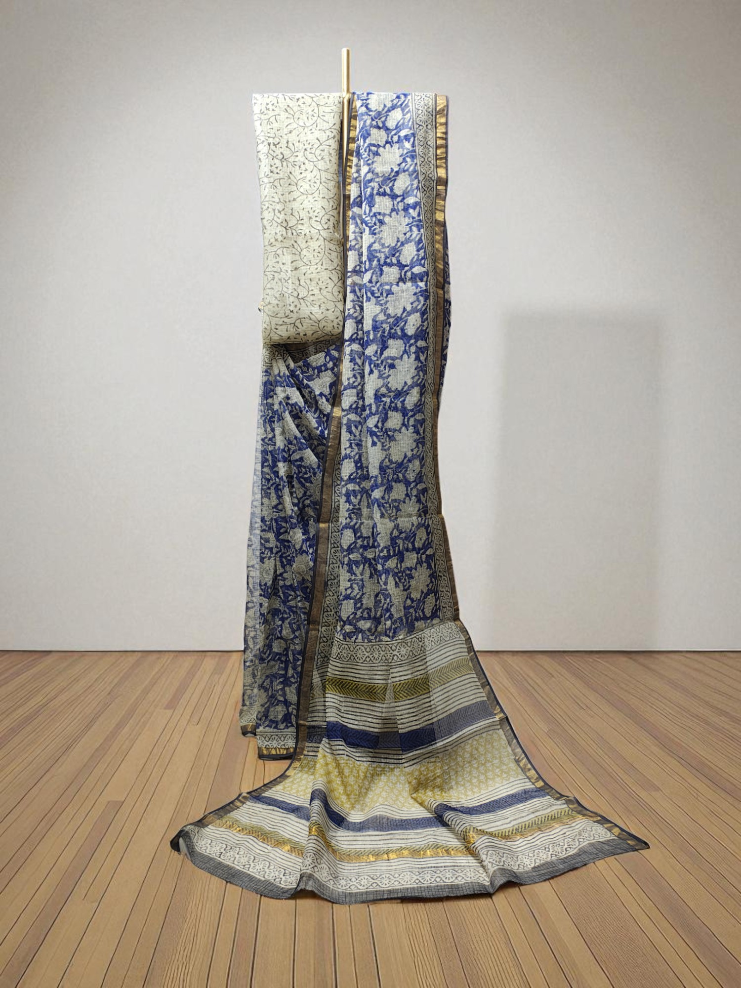 Blue Kota Doria Saree for Women Blue Kota Doria Saree for Women