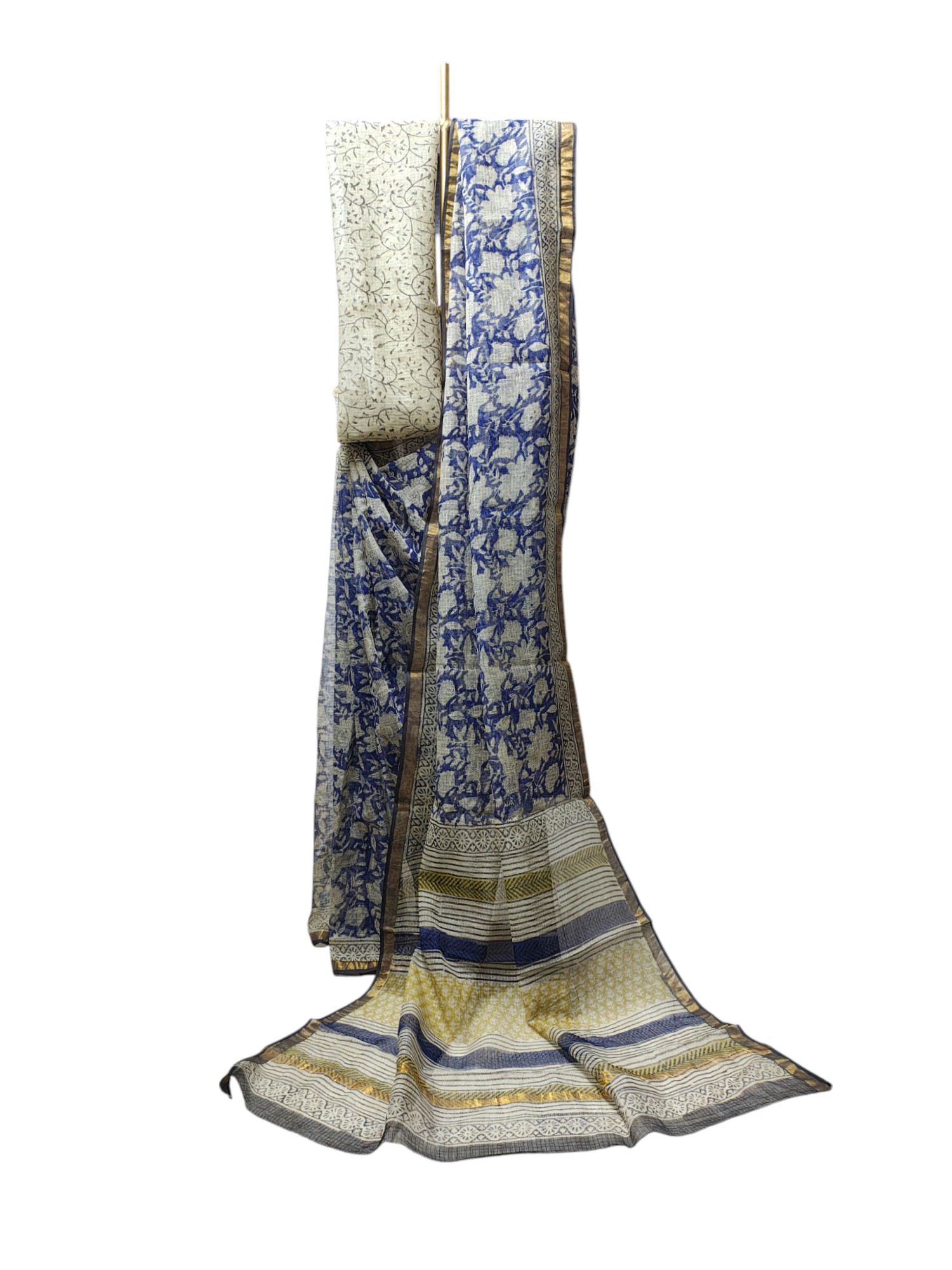Blue Kota Doria Saree for Women Blue Kota Doria Saree for Women