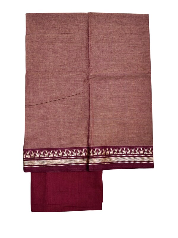 Maroon Mangalagiri Cotton Dress Materials for Women