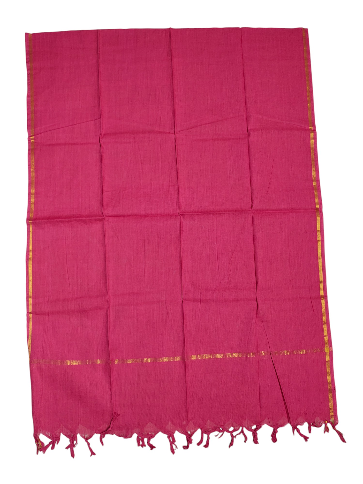 Pink & Orange Handloom Mangalagiri Cotton Unstitched Salwar Suit for Women