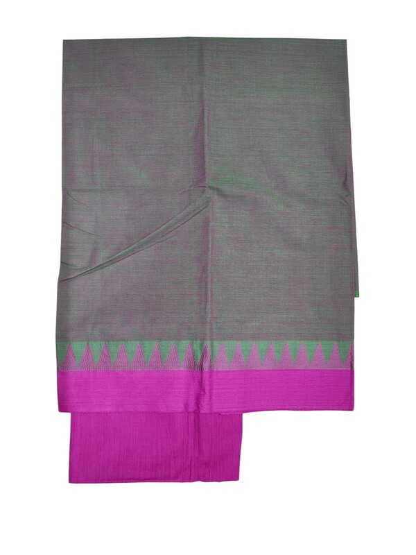 Pink & Green Mangalagiri Cotton Dress Materials for Women