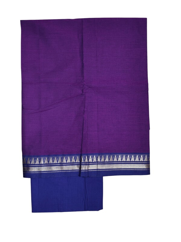 Lavender Mangalagiri Cotton Unstitched Salwar Suit for Women