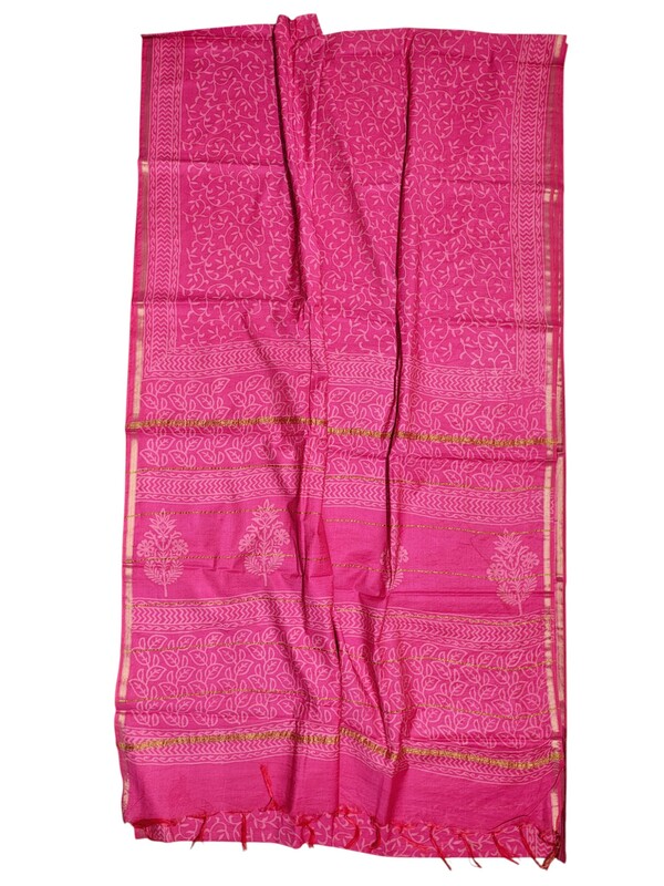 Pink Chanderi Silk Saree for Women Pink Chanderi Silk Saree for Women