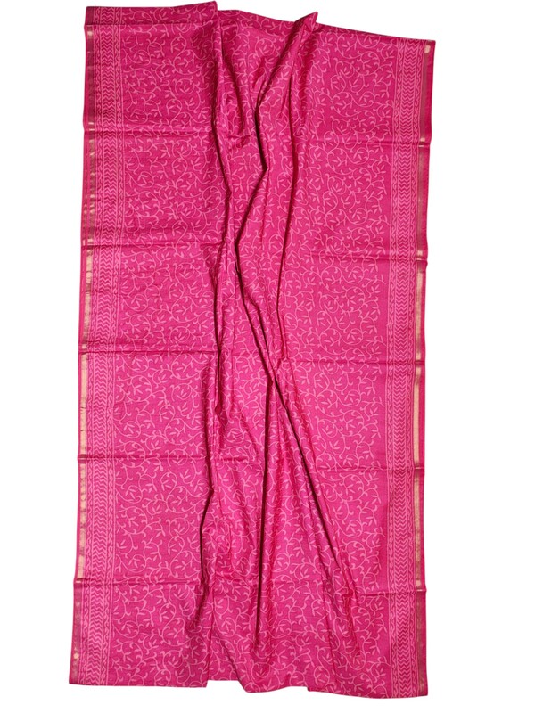 Pink Chanderi Silk Saree for Women Pink Chanderi Silk Saree for Women