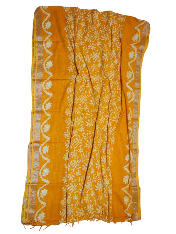 Mustard Linen Saree for Women Mustard Linen Saree for Women