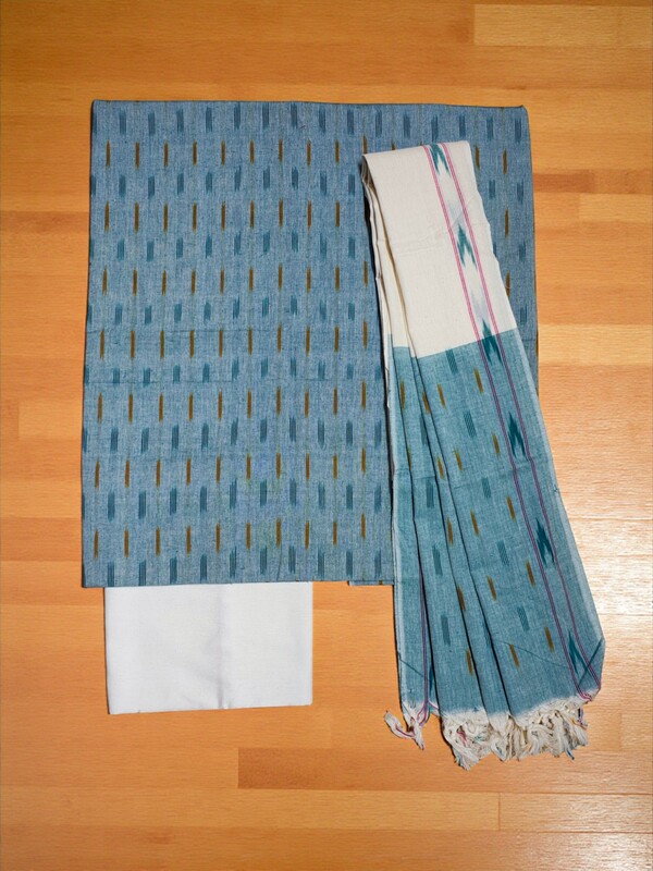 Firoza Pochampally Ikkat Handloom Dress Material with Dupatta