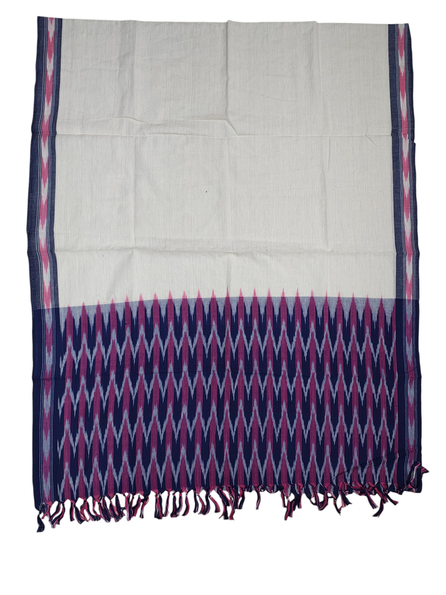 Purple & Pink Pochampally Ikkat Cotton Dress Material with Dupatta