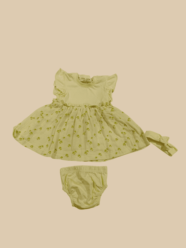 Baby Girl 3-Piece Dress Set โ Frock + Bloomer + Headband mj D.43,45.931