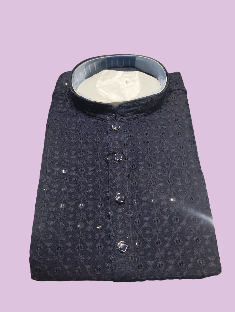Men's Beige Embroidered Kurta with Pajama Set D.1/19