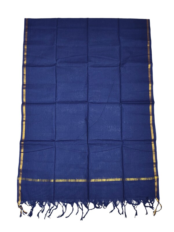 Green & Blue Mangalagiri Cotton Unstitched Salwar Suit Set with Dupatta for Women