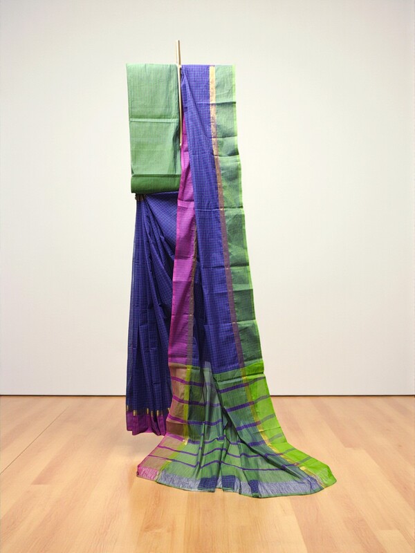 Indigo Mangalagiri Handloom Cotton Saree with Blouse Piece