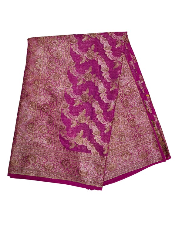 Pink Banarasi Silk Zari Saree with Unstitched Blouse