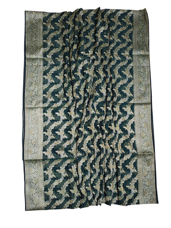 Green Banarasi Silk Golden Zari Saree with Unstitched Blouse