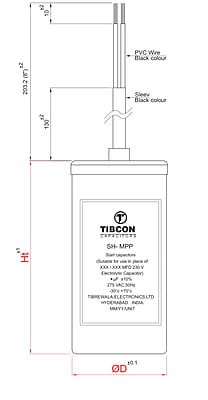 Tibcon 60-80 MFD 275 V Motor Starting Capacitor Tibcon 60-80 MFD 275 V Motor Starting Capacitor