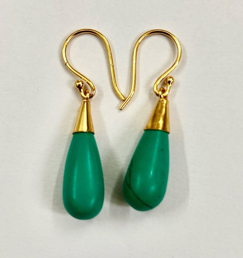 Cab Stone Drop Earring