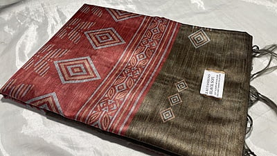 Sofi Silk Saree - Red & Brown