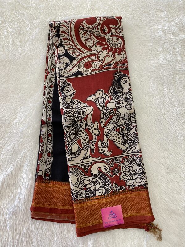 Arunima - The Kalamkari Saree in Nizam Border 17407