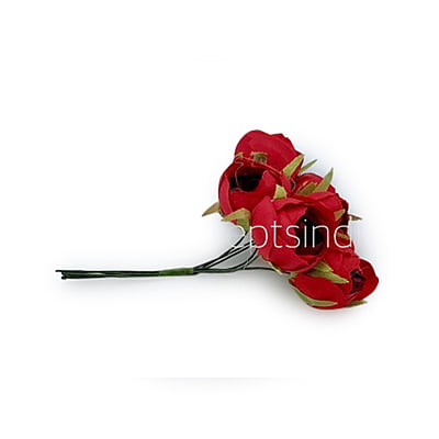 Small Close Peony - Red