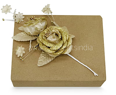 2 Rose Glitter Bunch - Gold/White 2 Rose Glitter Bunch - Gold/White