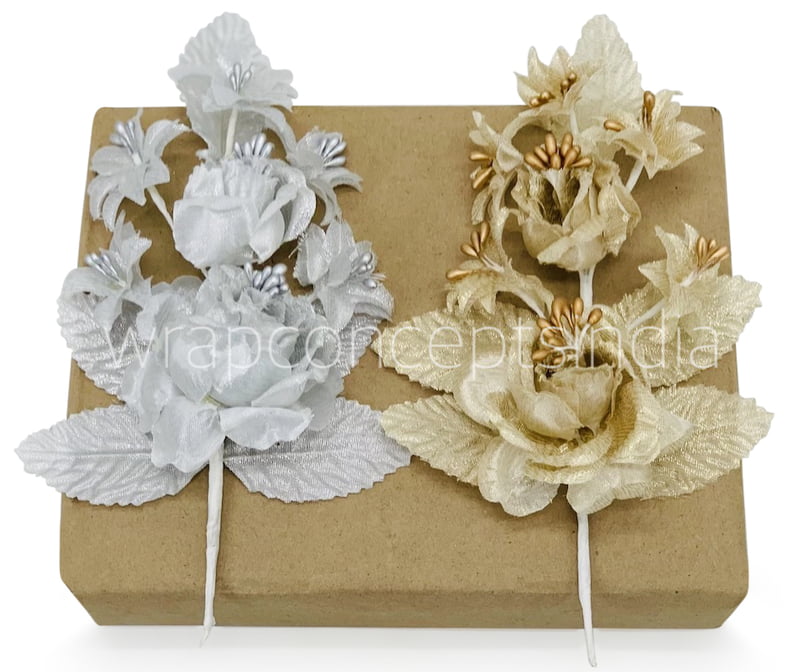 Two Flower Ready Bunch - Gold/Silver Two Flower Ready Bunch - Gold/Silver