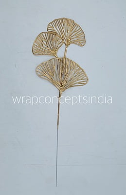 Ginkgo Leaf on Stick - Gold Ginkgo Leaf on Stick - Gold