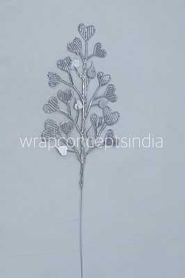 Heart Leaf on Stick - Silver Heart Leaf on Stick - Silver