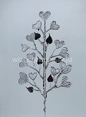 Heart Leaf on Stick - Silver Heart Leaf on Stick - Silver