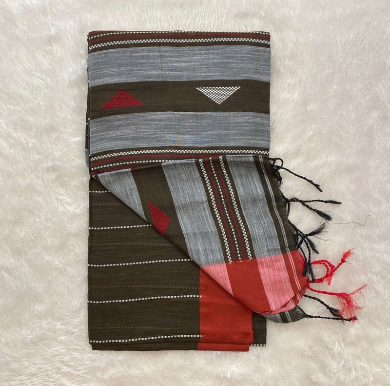 Veeksha – The Linen Cotton Saree (Triangle) SWS104