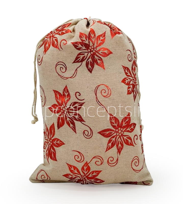 Jute Bags with Flower Print- 19x28 cms Jute Bags with Flower Print- 19x28 cms