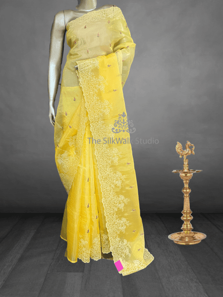 Tamanna – Ombre Shaded Partywear Sarees (Yellow - Pista Green ) 15110
