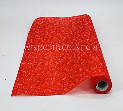Red with White Leaf Pattern Red with White Leaf Pattern