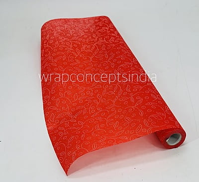 Red with White Leaf Pattern Red with White Leaf Pattern