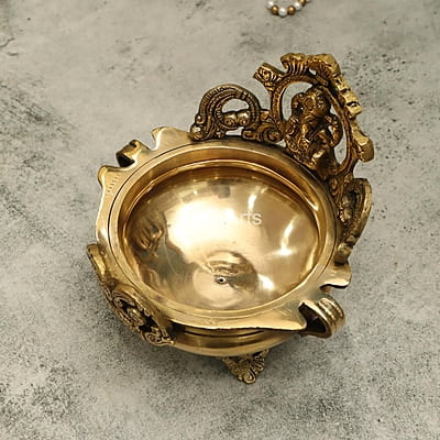 Brass Ganesh Urli - 6.8 inch Height | Decorative Display Piece Brass Ganesh Urli - 6.8 inch Height | Decorative Display Piece