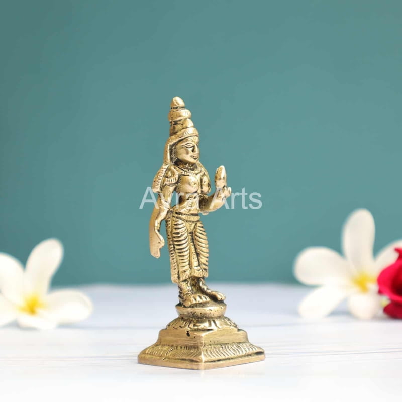 Brass Meenakshi Idol 3.5 Inch Height Brass Meenakshi Idol 3.5 Inch Height