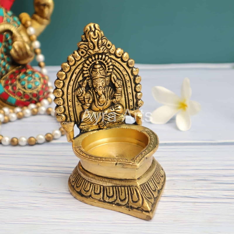 Brass Ganesh Diya 4.5 Inch Height Brass Ganesh Diya 4.5 Inch Height
