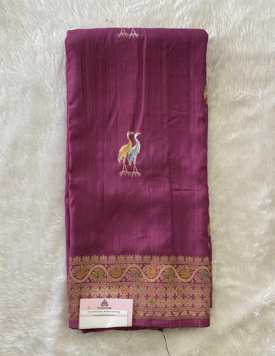 Mridula ā The Banarasi Raw Silk Saree (Bird) SWS138