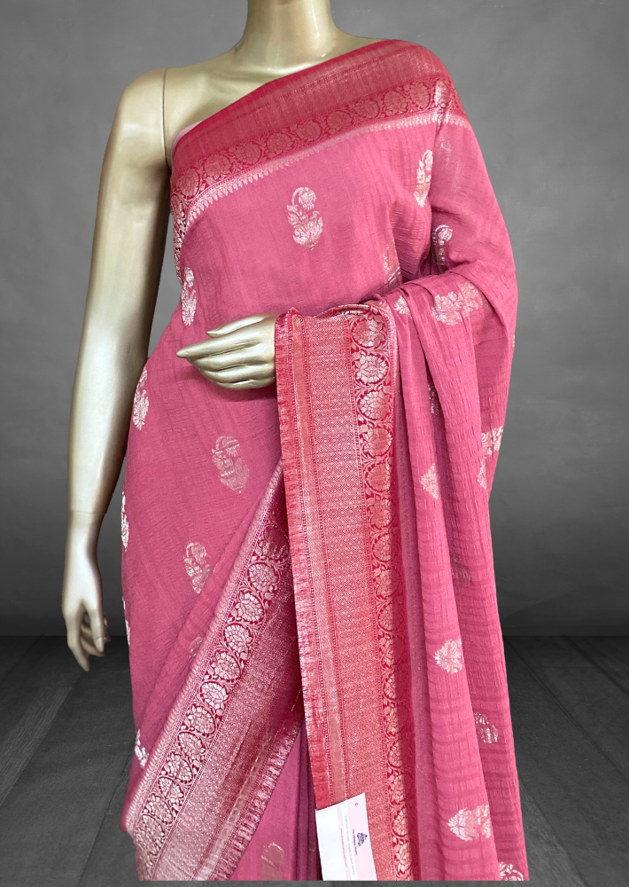 Jyotsna - The Katan Georgette Saree in Motifs SWS139