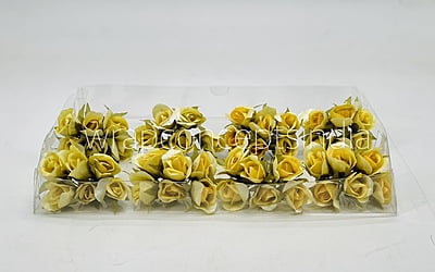 Lemon Yellow Rose Buds on Stick