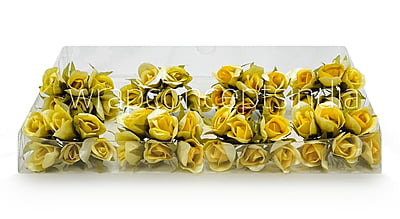 Lemon Yellow Rose Buds on Stick