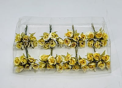 Lemon Yellow Rose Buds on Stick