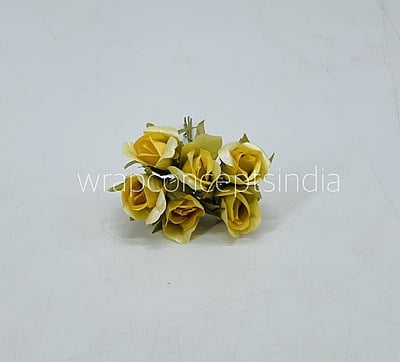 Lemon Yellow Rose Buds on Stick