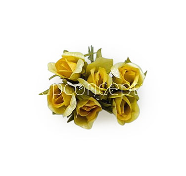 Lemon Yellow Rose Buds on Stick