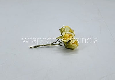 Lemon Yellow Rose Buds on Stick