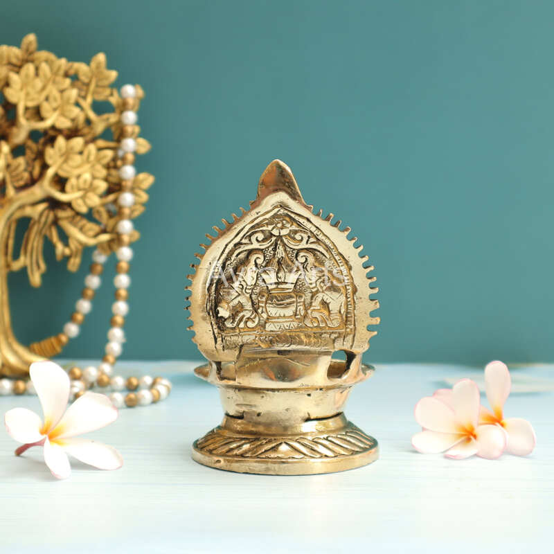 Brass Kamakshi Deepam/Lalitha Devi Deepam - 5 inch Height Brass Kamakshi Deepam/Lalitha Devi Deepam - 5 inch Height