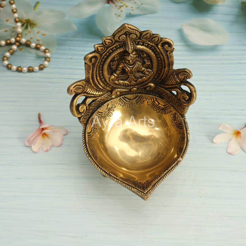 Brass Lakshmi Akhand Diya - 7 inch Height | Decorative Brass Lakshmi Akhand Diya for Rituals - Buy Online Brass Lakshmi Akhand Diya - 7 inch Height | Decorative Brass Lakshmi Akhand Diya for Rituals - Buy Online