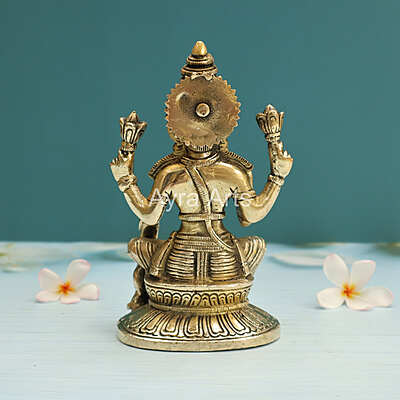 Brass Goddess Lakshmi Devi With Owl- 7 Inch Height Brass Goddess Lakshmi Devi With Owl- 7 Inch Height