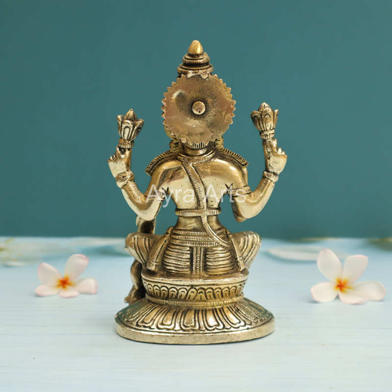 Brass Goddess Lakshmi Devi With Owl- 7 Inch Height Brass Goddess Lakshmi Devi With Owl- 7 Inch Height