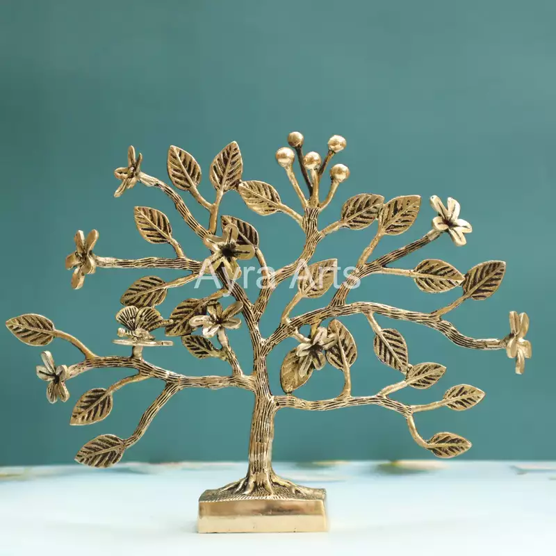 Brass Kalpavriksha Tree of Life Showpiece Table Decor - 9.5 Inch Height Brass Kalpavriksha Tree of Life Showpiece Table Decor - 9.5 Inch Height